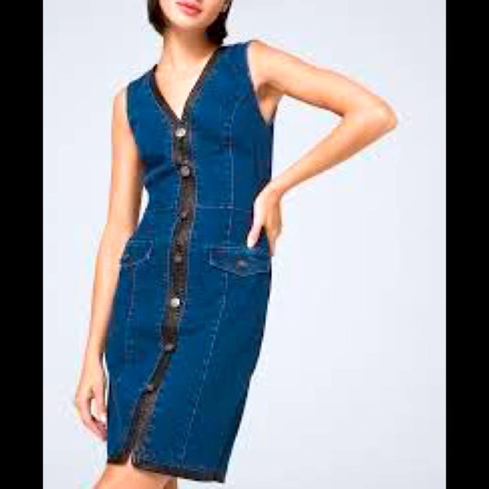WHBM DENIM COUTURE SHEATH DRESS